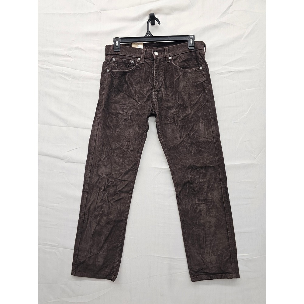 Levi's Mens 505 Regular Straight Corduroy Pants Brown Cotton Blend Size 32x30